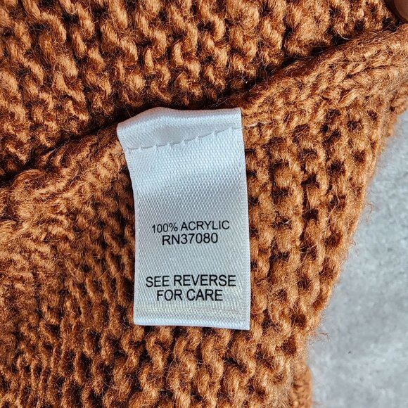 Womens Rust Orange Open Front Cardigan Sweater Loose knit Sleeves Size 18/20W - Picture 7 of 11